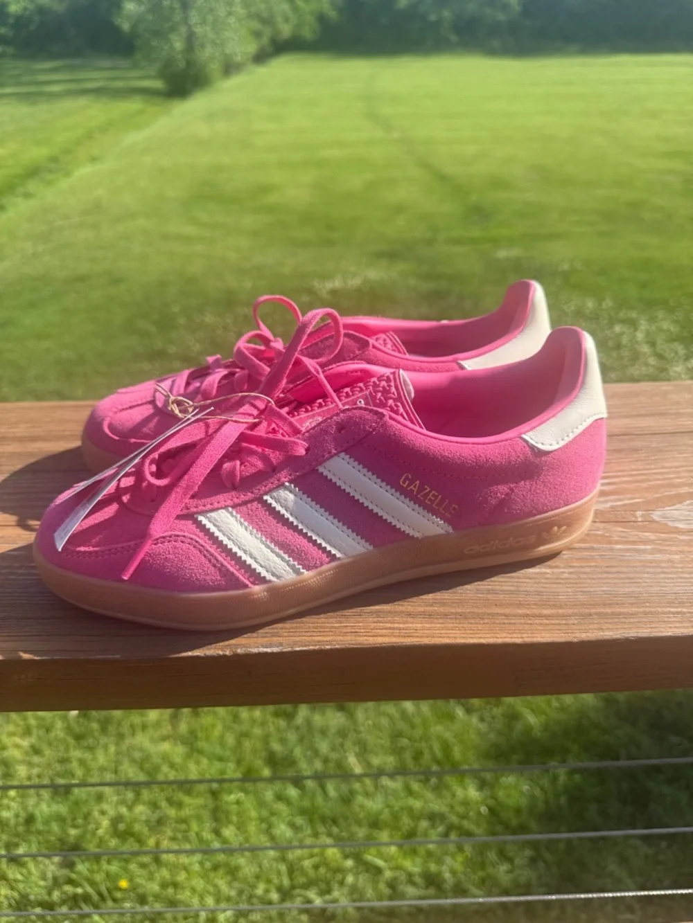 Adidas Gazelle Indoor Gum Pink and White Sneakers Size 8 - Picture 4 of 12